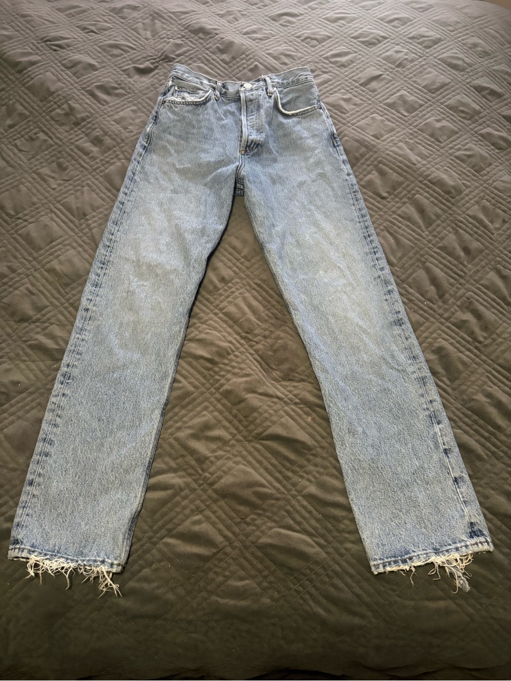 Agolde 90s pinch Straight-Leg Jeans with Frayed Hem size 25